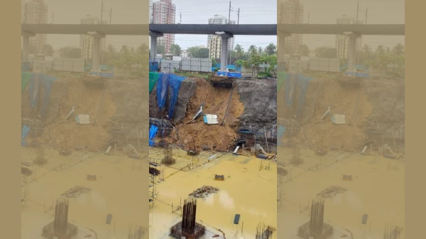 मागाठाणे मेट्रो स्टेशनजवळील रस्ता खचल्याप्रकरणी बिल्डरवर गुन्हा दाखल